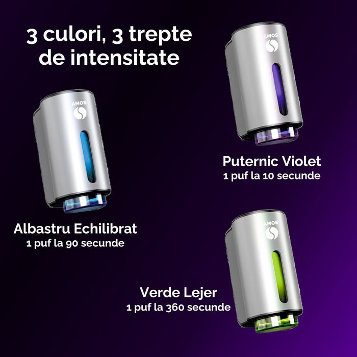 PACHET Difuzor AMOS mini gri deschis + 3 parfumuri CADOU
