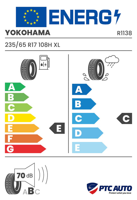 YOKOHAMA 235/65 R17 108H XL RPB GEOLANDAR A/T G015 M+S 3PMSF RBL (E-C-B[70])(4x4 All Seaso
