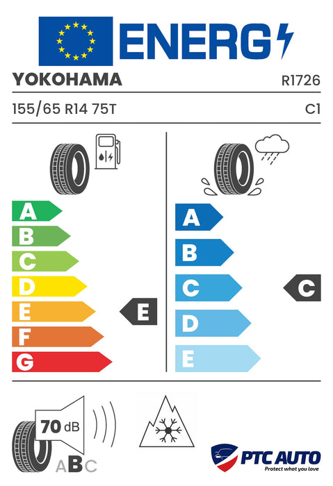 YOKOHAMA 155/65 R14 75T V903 M+S 3PMSF (E-C-B[70])(Turisme iarna)