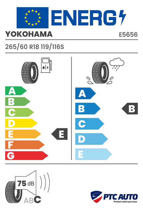 YOKOHAMA 265/60 R18 119/116S RPB GEOLANDAR A/T4 G018 M+S 3PMSF RBL (E-B-B[75])(4x4 All Sea