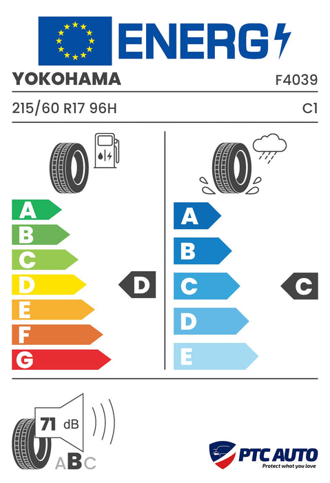 YOKOHAMA 215/60 R17 96H ASPEC A349 (D-C-B[71])(Turisme vara)