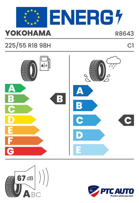 YOKOHAMA 225/55 R18 98H ADVAN V61 (B-C-A[67])(Turisme vara)
