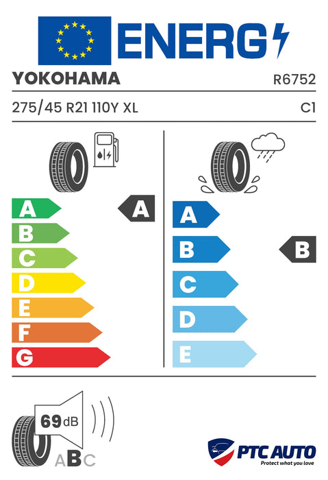YOKOHAMA 275/45 R21 110Y XL RPB ADVAN Sport V107 * (A-B-A[69])(Turisme vara)