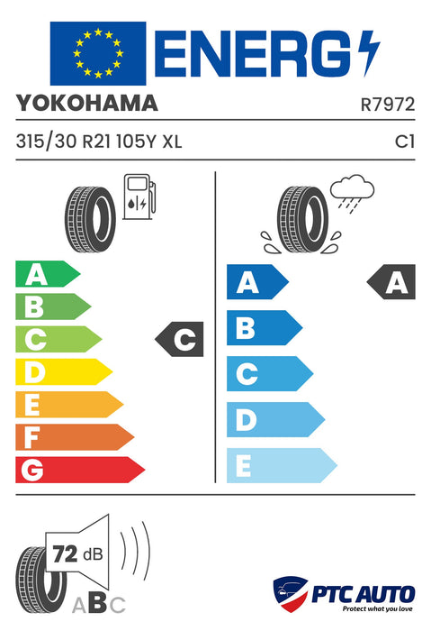 YOKOHAMA 315/30 R21 105Y XL RPB ADVAN Sport V107 (C-A-B[72])(Turisme vara)