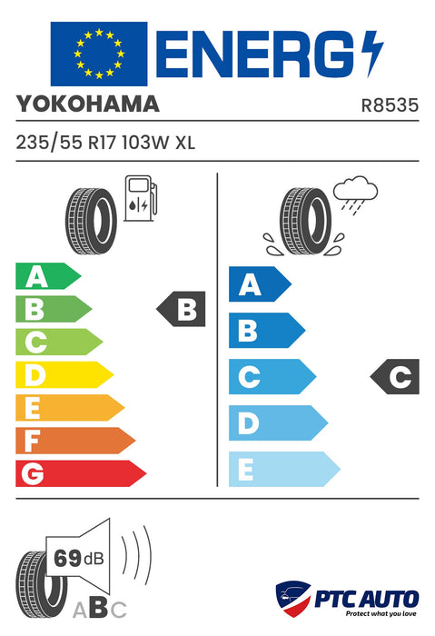 YOKOHAMA 235/55 R17 103W XL RPB BluEarth-XT AE61 (B-C-B[69])(4x4 vara)