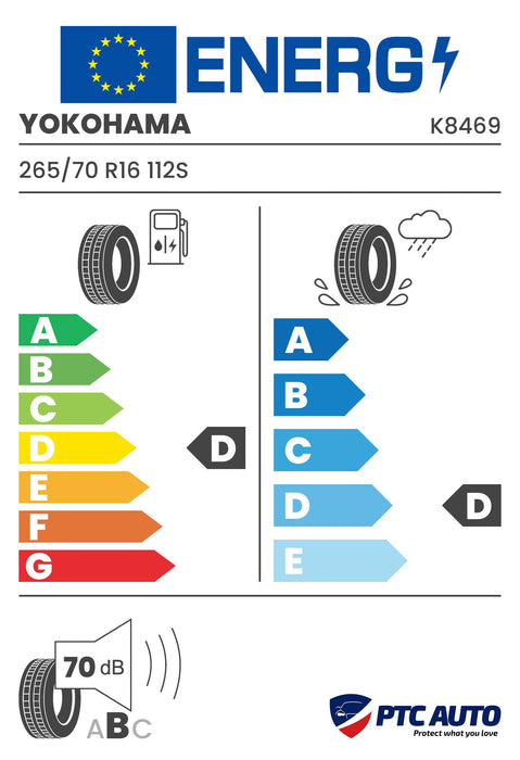 YOKOHAMA 265/70 R16 112S GEOLANDAR G039 M+S (D-D-B[70])(4x4 vara)