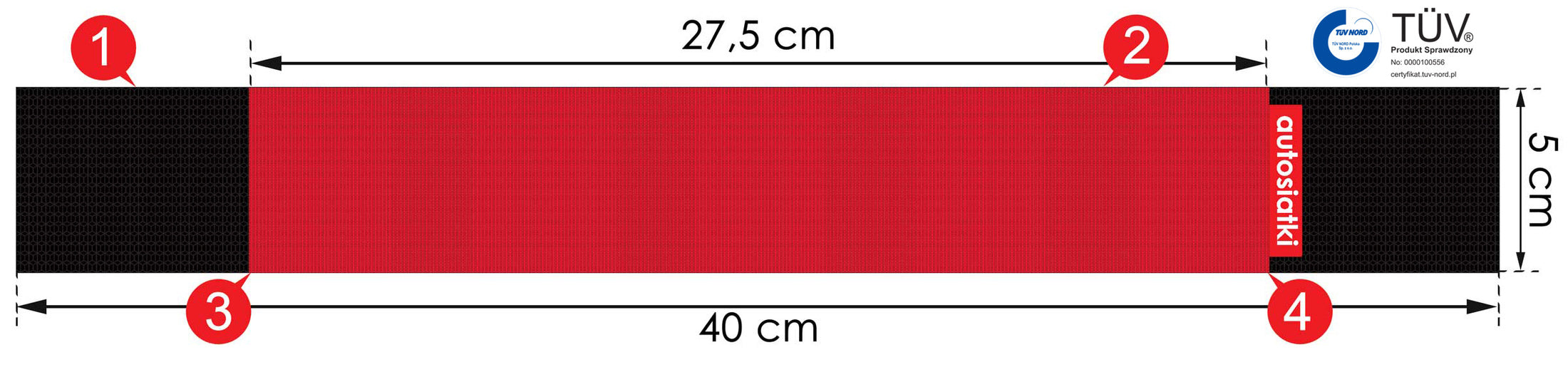 SUPORT PENTRU PORTBAGAJ, 40 CM, ROȘU