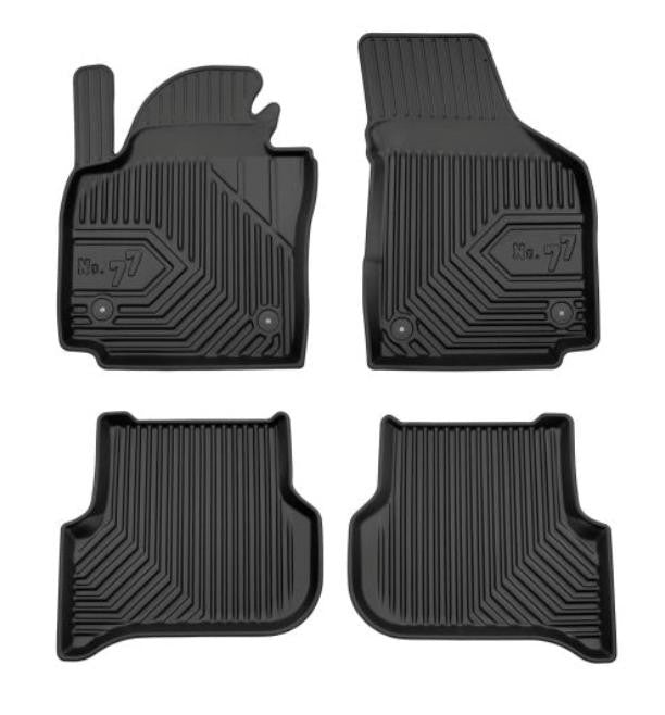 Covorase auto tip tavita Volkswagen Golf Plus, an fabricatie 2005 - 2014, caroserie minivan cu organizator, si pentru modelele trendline, united (distanta dintre sistemele de prindere 31.5 cm sofer / 30.4 cm pasager)