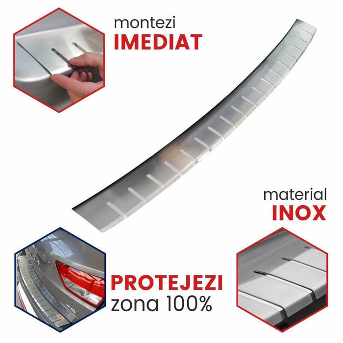 Protectie inox prag portbagaj Skoda Octavia II, caroserie Hatchback, fabricatie 2009 - 04.2013, Facelift - 2
